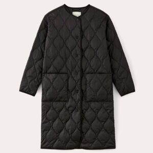 Everlane Black Quilted Long Coat